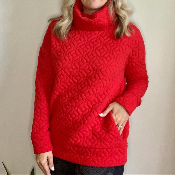 Gap Fit Quilted Turtleneck Sweatshirt W 